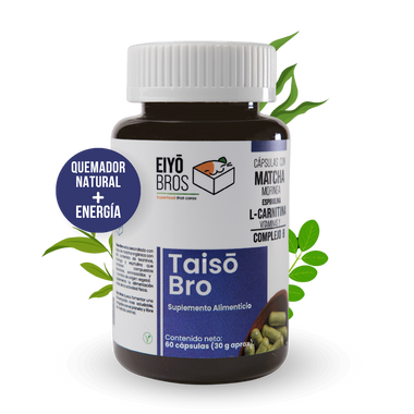 Taiso Bro Veganas con Matcha, Espirulina, Moringa, L-Carnitina, Complejo B. (Energía y reductor natural)