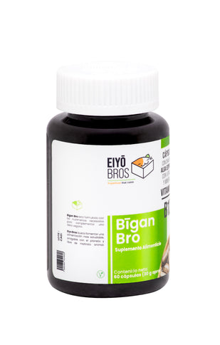 Bigan Bro veganas con chia, omega 3, alga espirulina, vitaminas, minerales y Vitamina B12