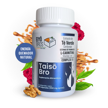 Taiso NUEVA FORMULA: Extracto de Té Verde, Cordyceps, Centonas de Franmbuesa, L-Carnitina Vitaminas y Complejo B